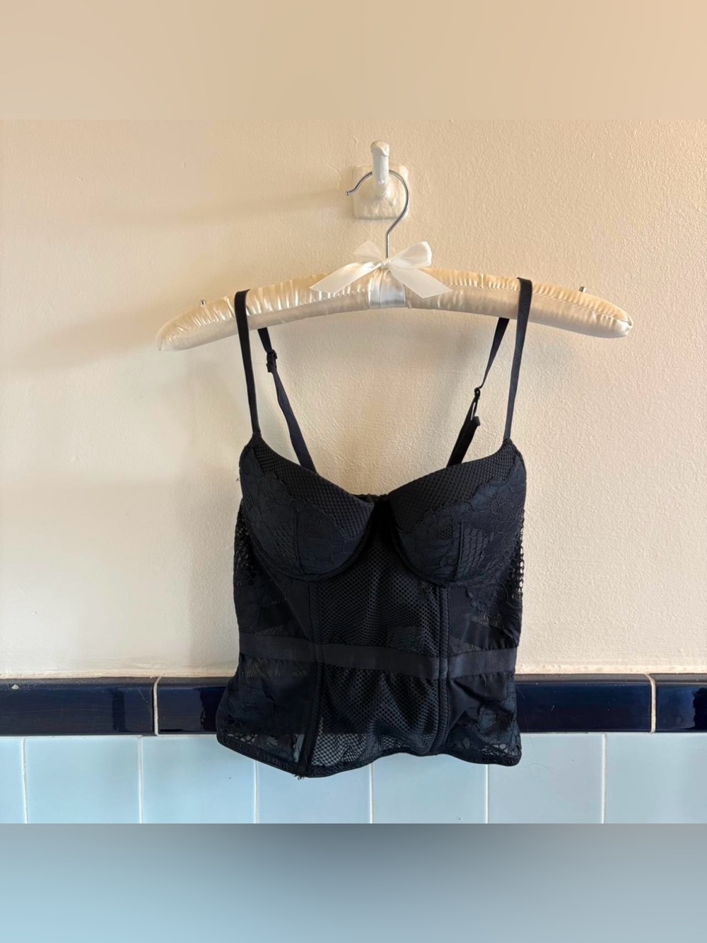H&M Black Lace Bustier Top